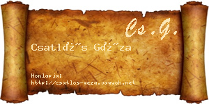 Csatlós Géza névjegykártya