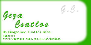 geza csatlos business card
