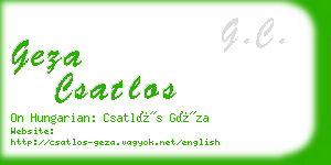 geza csatlos business card